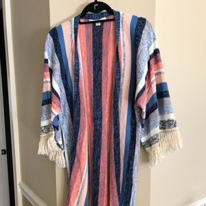 Colorful women’s long cardigan sweater. Small